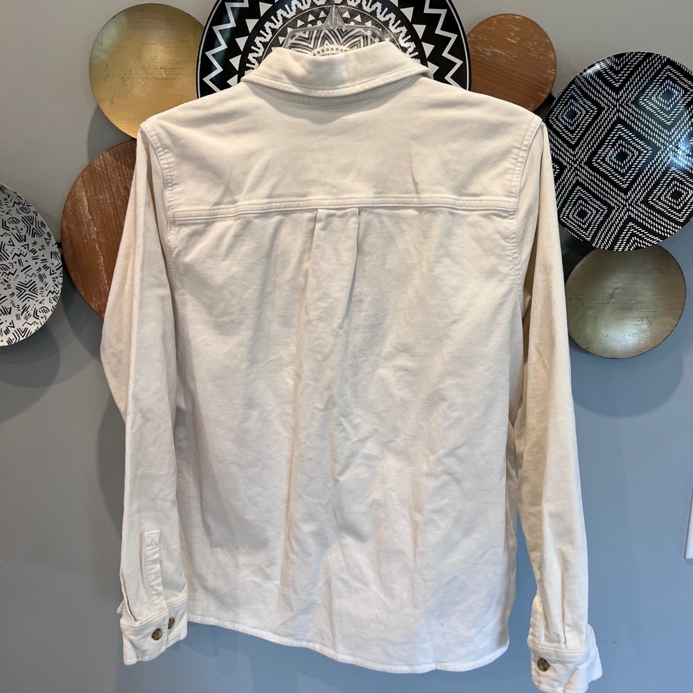 Duluth Trading Co Womens Cream Corduroy V-Neck Tunic Top Pullover Shirt Size‎ M - Picture 3 of 10
